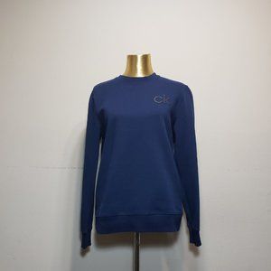 CALVIN KLEIN Navy Blue Logo Print Sweatshirt